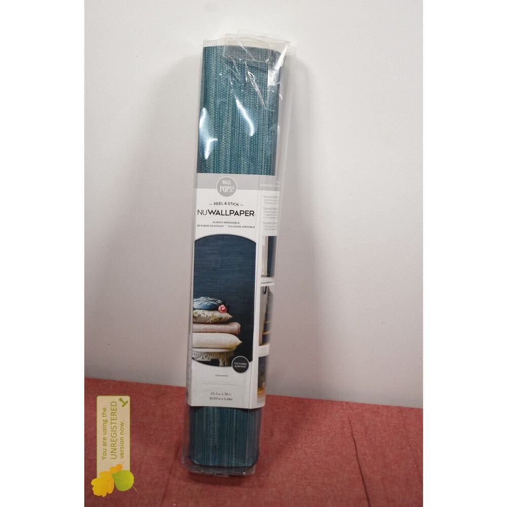 NuWallpaper Grassweave Peel and Stick Wallpaper Navy